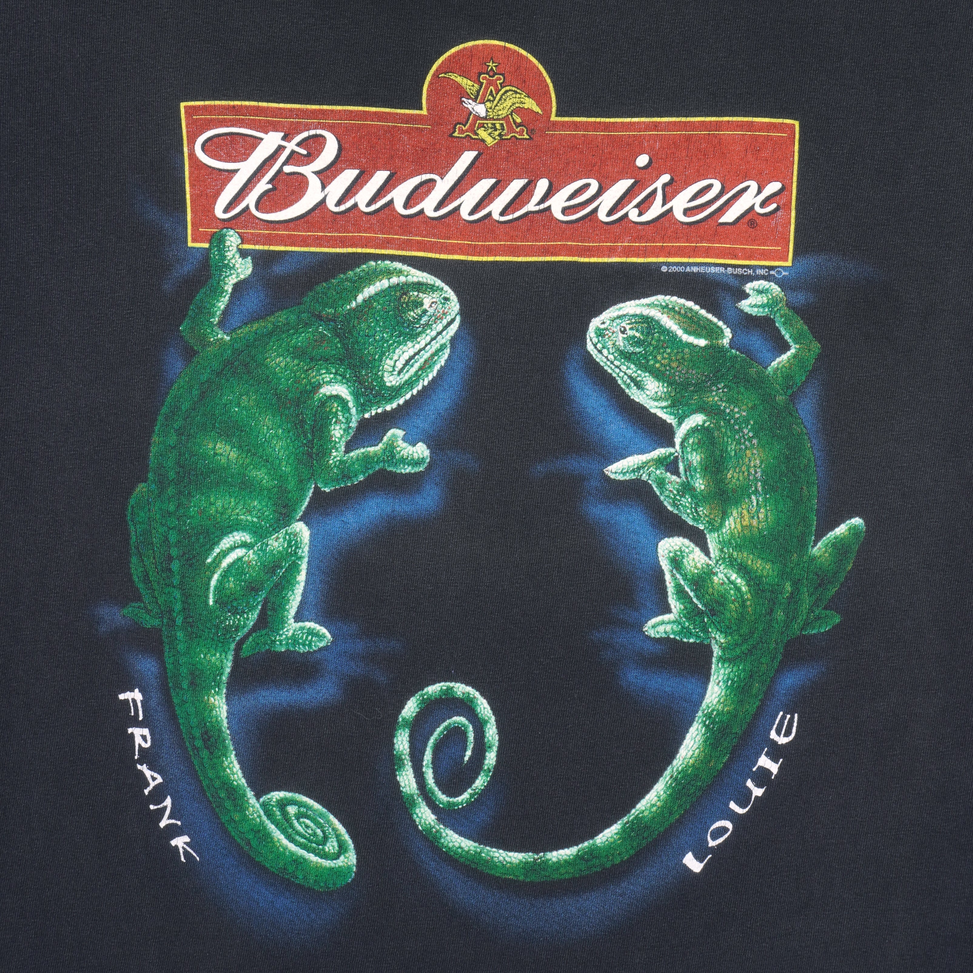 Vintage (Gildan) - Budweiser Lizards Frank & Louie T-Shirt 2000 Large Vintage Retro