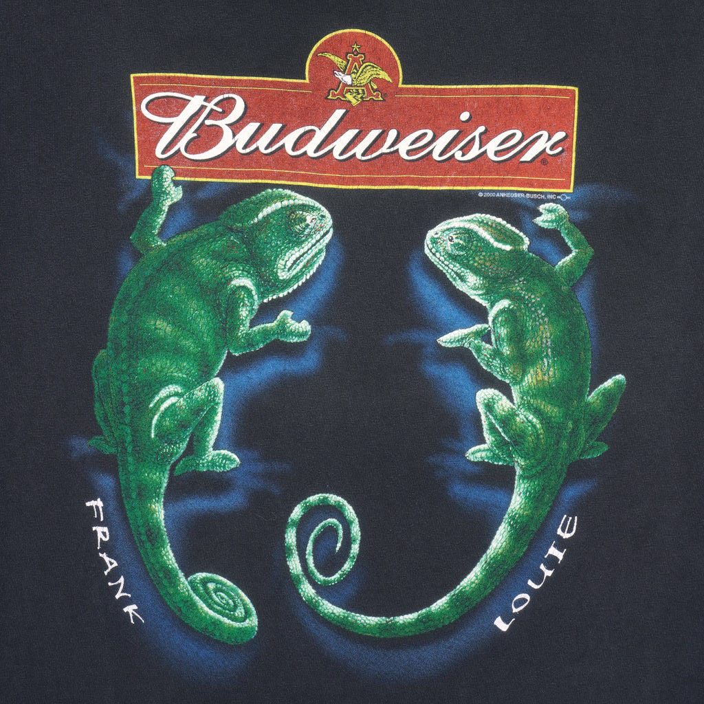 Vintage (Gildan) - Budweiser Lizards Frank & Louie T-Shirt 2000 Large Vintage Retro