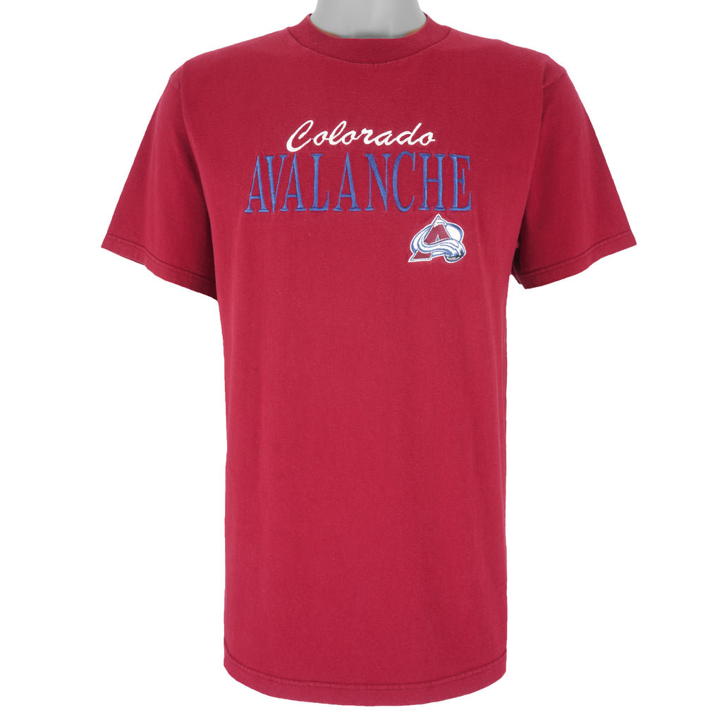 NHL (Logo 7) - Colorado Avalanche Embroidered T-Shirt 1990s Large Vintage Retro Hockey