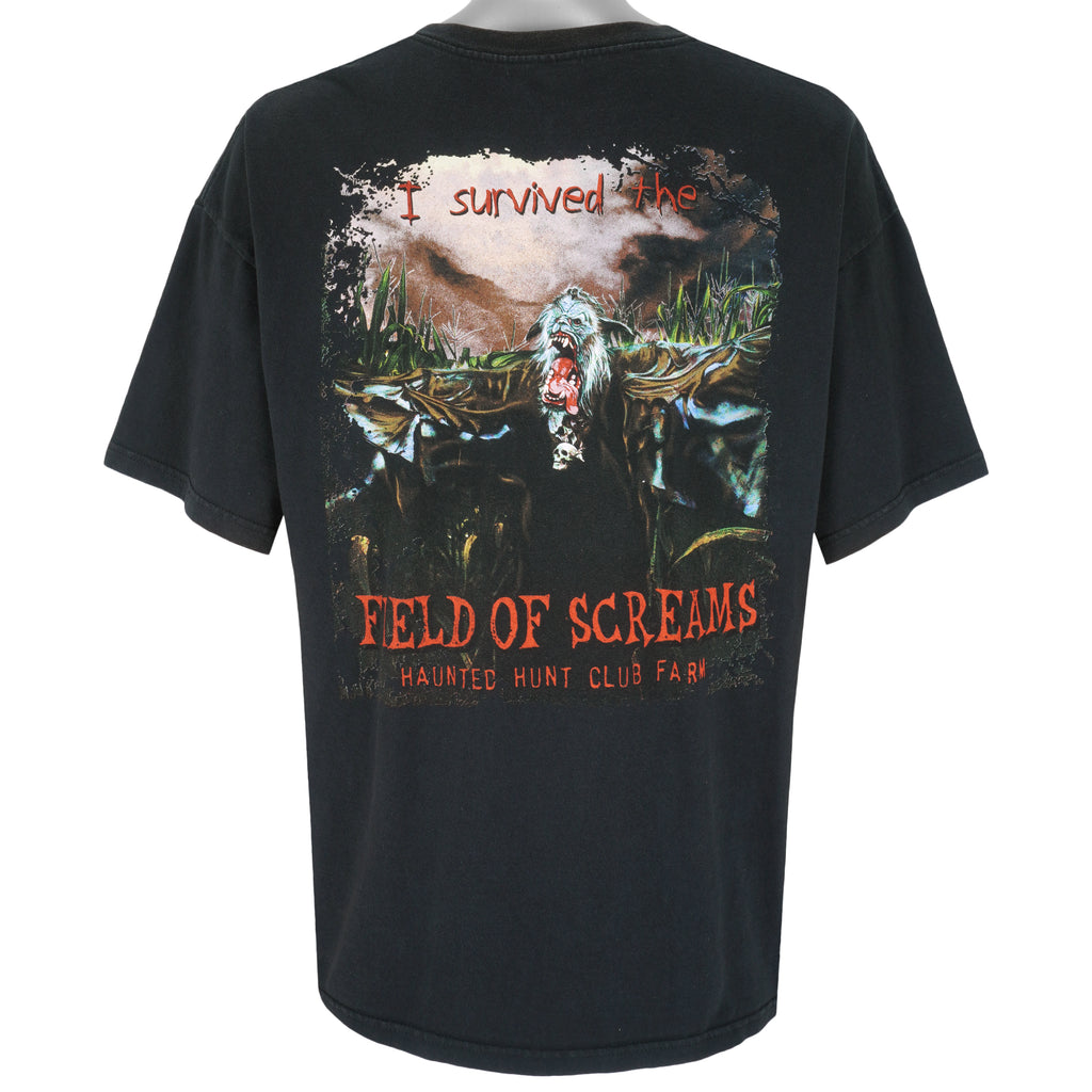 Vintage - Field of Screams Haunted Hunt Club Farm T-Shirt 1990s XX-Large Vintage Retro