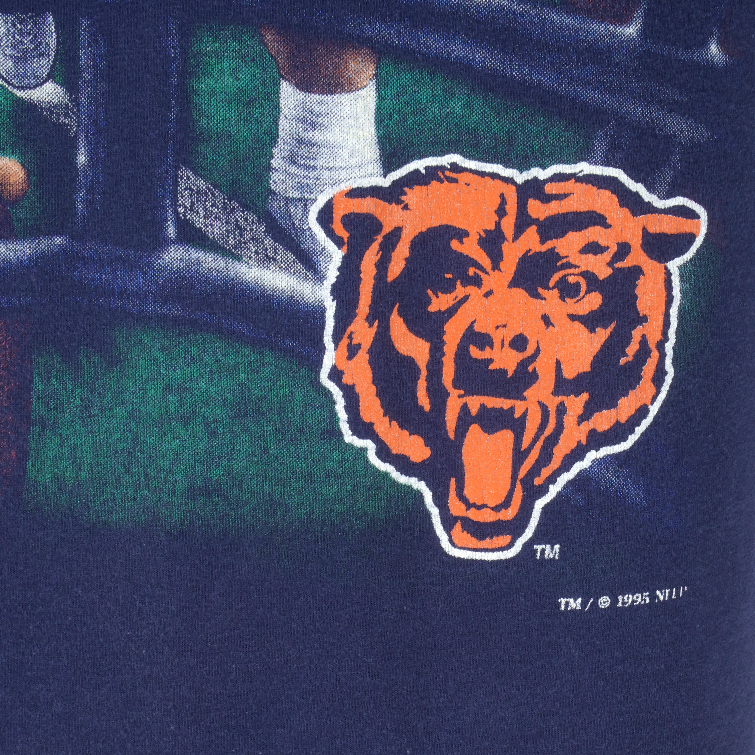 NFL (Lee) - Blue Chicago Bears Big Logo T-Shirt 1995 Large Vintage Retro Football