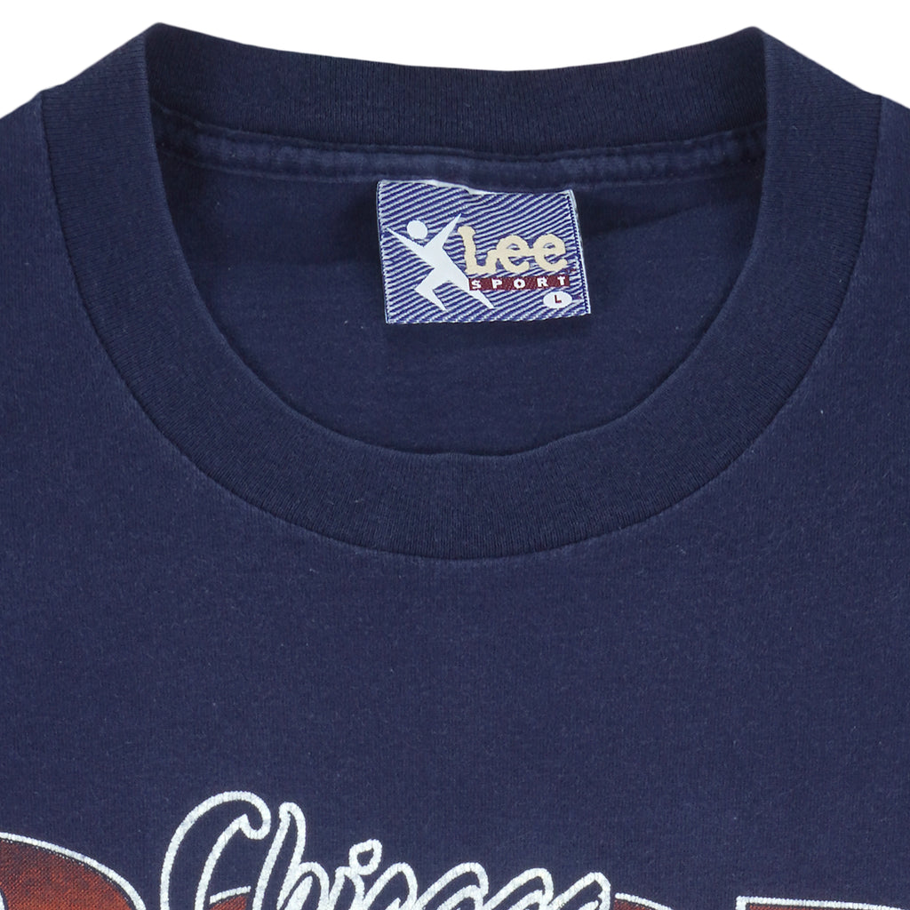 NFL (Lee) - Blue Chicago Bears Big Logo T-Shirt 1995 Large Vintage Retro Football