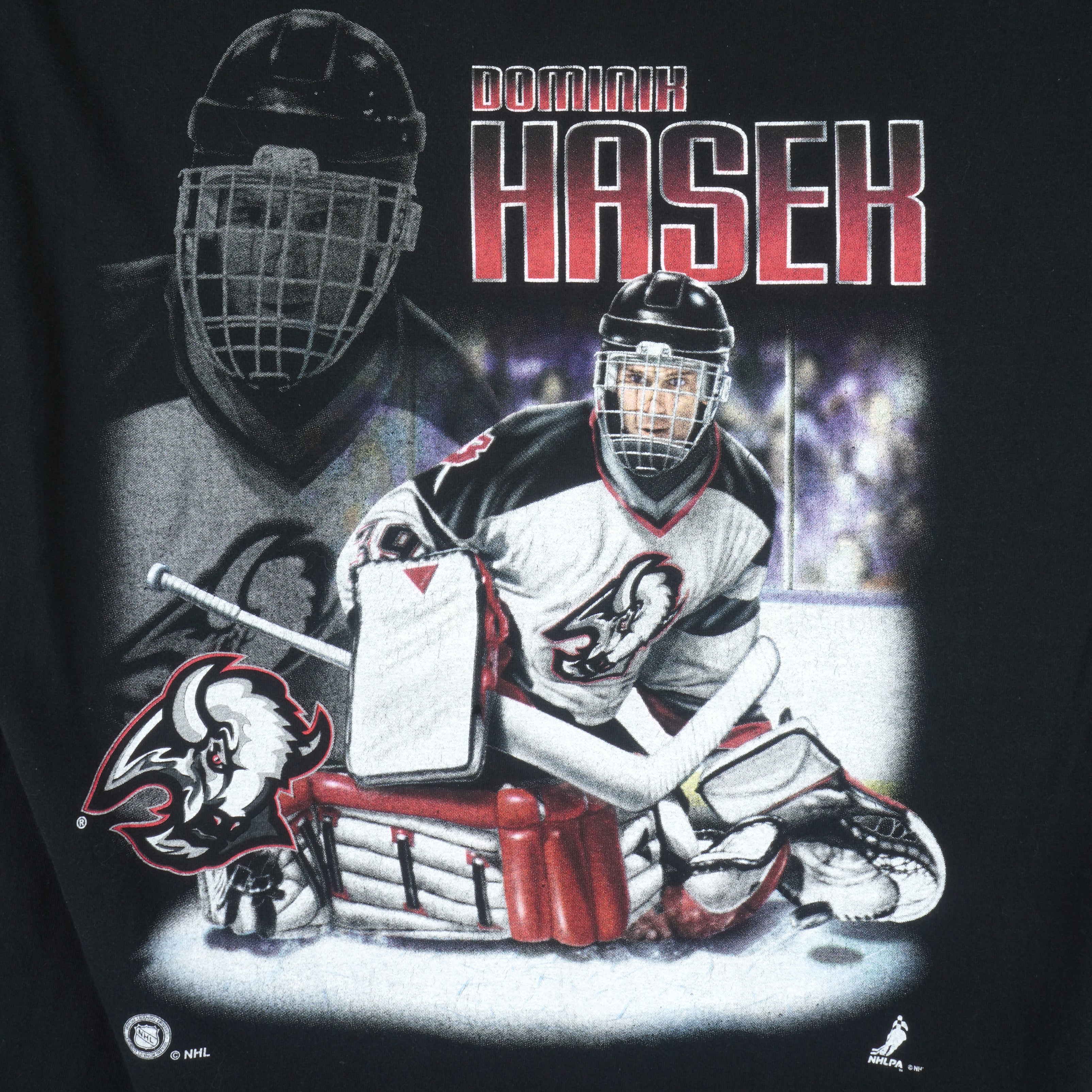 NHL (Pro Player) - Buffalo Sabres Dominik T-Shirt 1990s Large Vintage Retro Hockey
