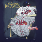 MLB (Nutmeg) - Atlanta Braves Embroidered T-Shirt 1995 Large Vintage Retro Baseball