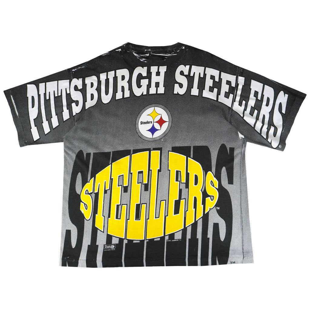 NFL (Magic Johnson Ts) - Pittsburgh Steelers All Over prints T-Shirt 1994 X-Large Vintage Retro Football