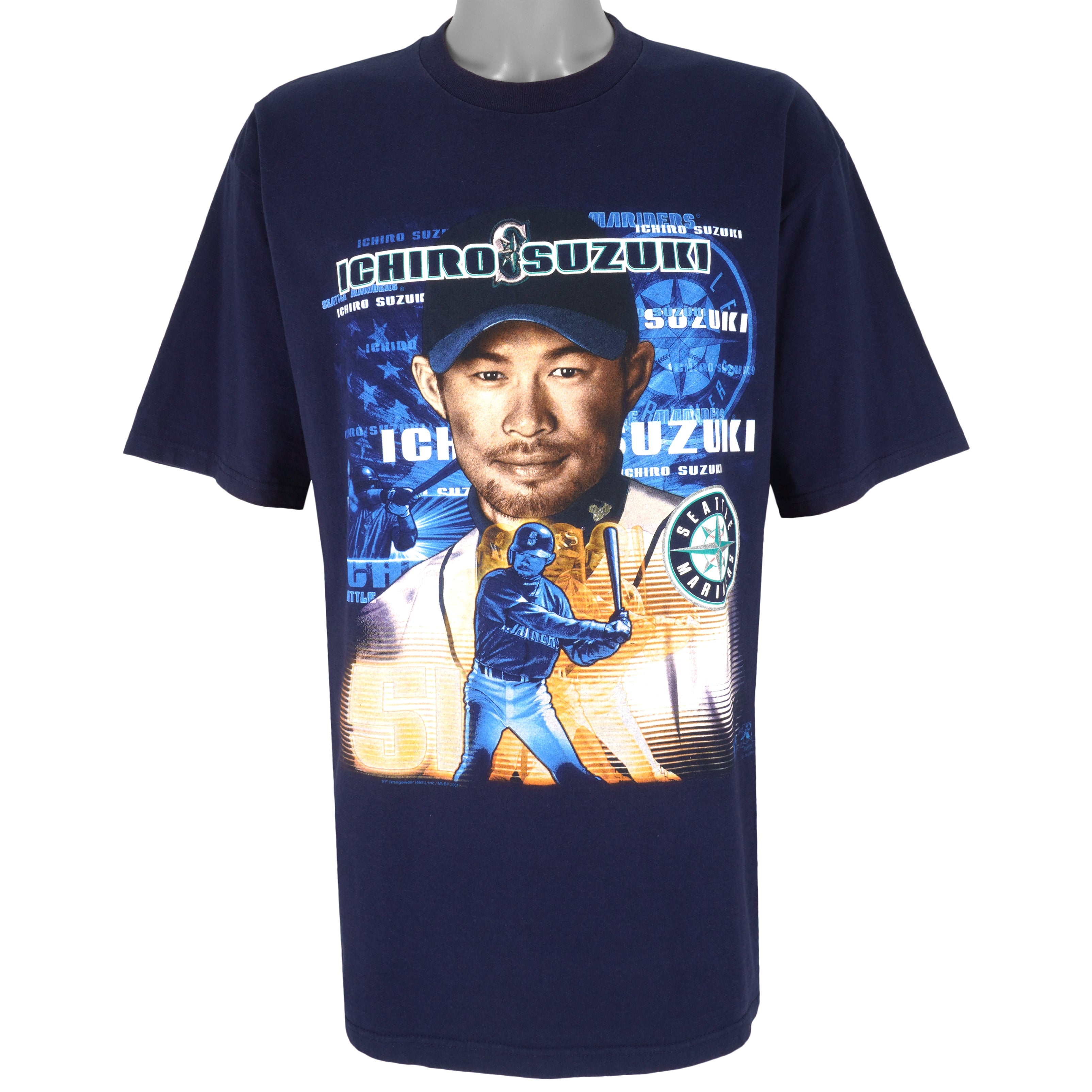 MLB (Lee) - Seattle The Mariners Ichiro T-Shirt 1990s X-Large Vintage Retro Baseball