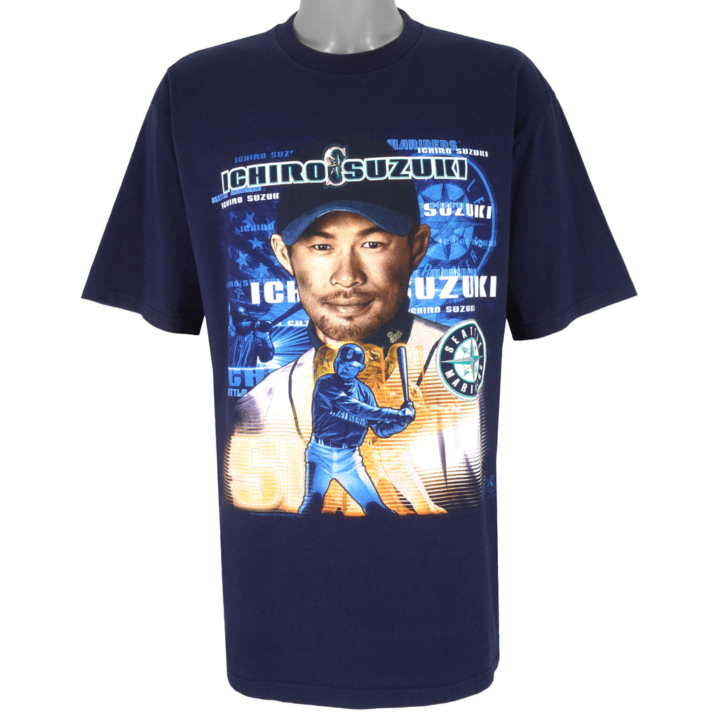 MLB (Lee) - Seattle The Mariners Ichiro T-Shirt 1990s X-Large Vintage Retro Baseball
