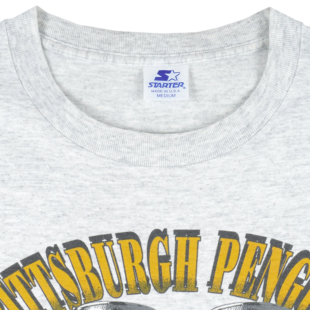 Starter - Pittsburgh Penguins Back to Back Champions T-Shirt 1992 Medium Vintage Retro Hockey