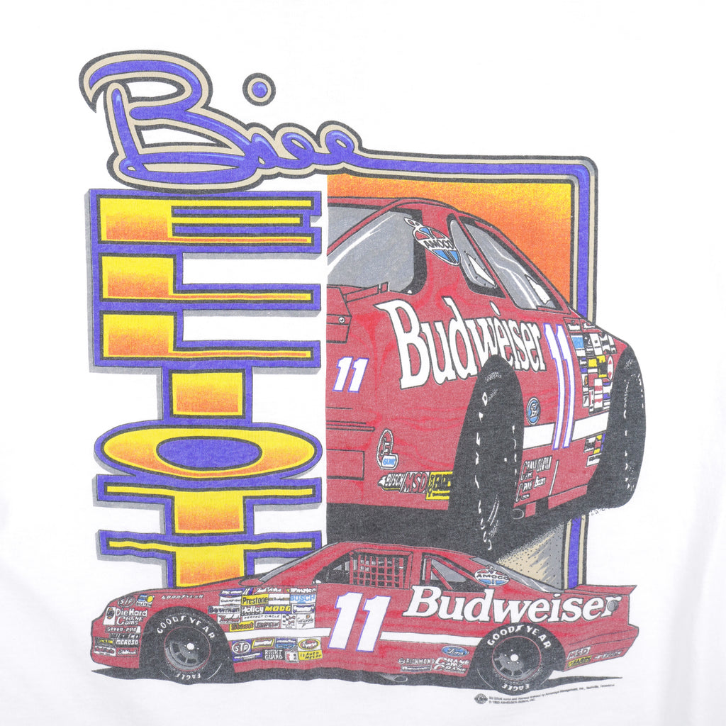 NASCAR - Bill Elliott Budweiser Single Stitch T-Shirt 1990s X-Large Vintage Retro