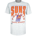 NBA (Artex) - Grey Phoenix Suns Pacific Division T-Shirt 1990s Large Vintage Retro Basketball