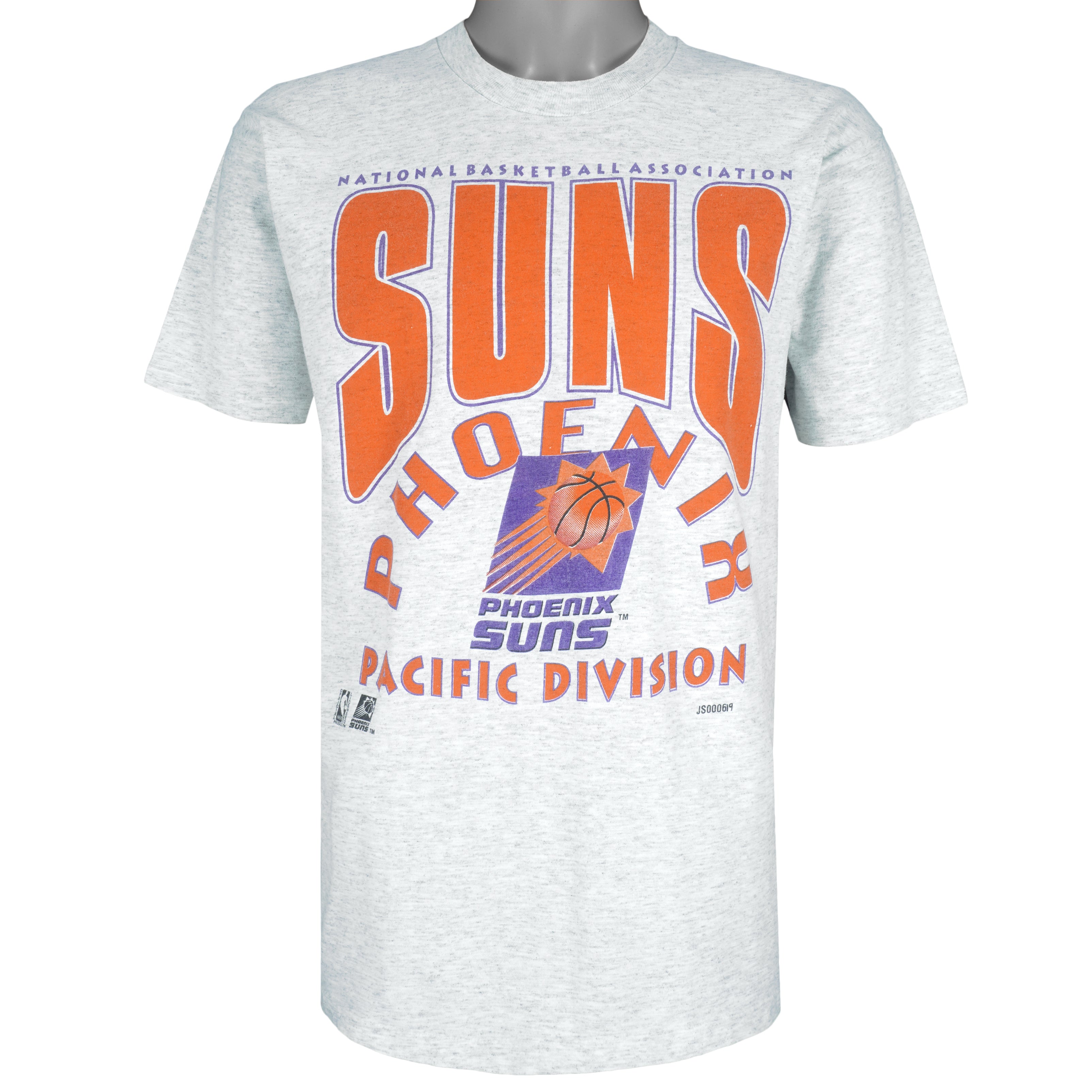 NBA (Artex) - Grey Phoenix Suns Pacific Division T-Shirt 1990s Large Vintage Retro Basketball