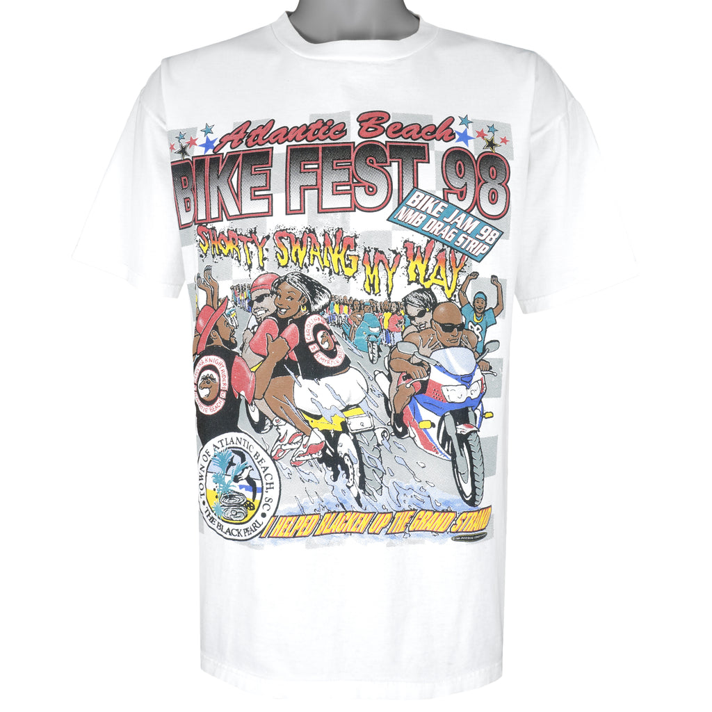 Vintage (Oneita) - Atlantic Beach Bike Fest Racing T-Shirt 1998 X-Large Vintage Retro