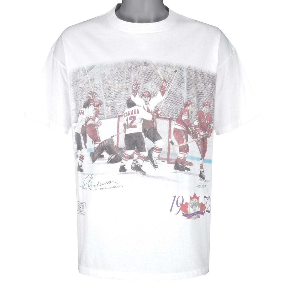 Vintage (Hanes) - Team Canada Paul Henderson Summit Series Anniversary T-Shirt 1990s X-Large Vintage Retro Hockey
