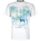 Vintage - Wolf Victoria Canada Single Stitch T-Shirt 1990s Small Vintage Retro