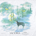 Vintage - Wolf Victoria Canada Single Stitch T-Shirt 1990s Small Vintage Retro