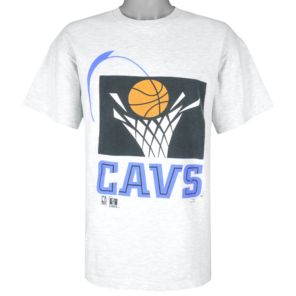 NBA (Logo Athletic) - Cleveland Cavaliers Big Logo T-Shirt 1990s Medium Vintage Retro Basketball