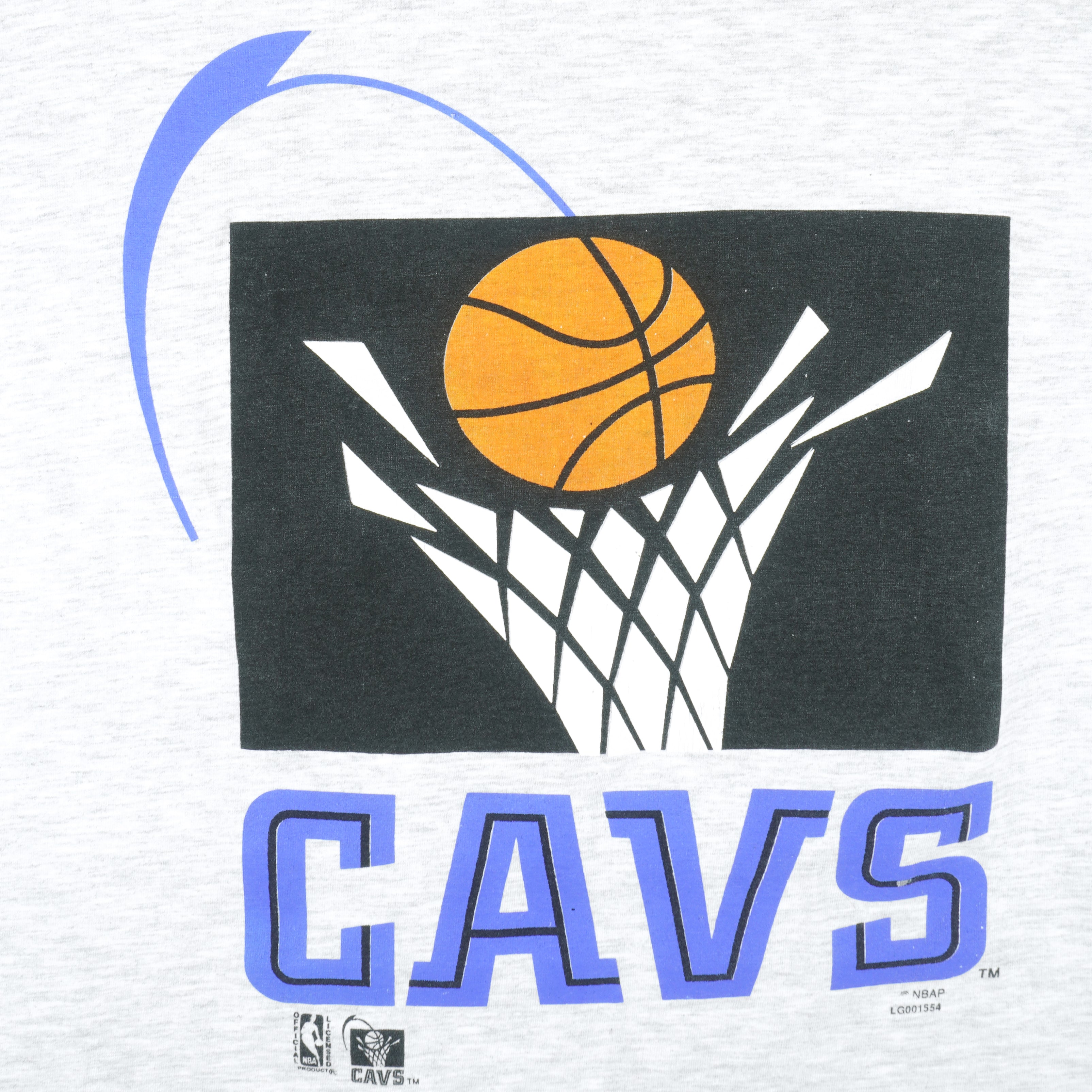 NBA (Logo Athletic) - Cleveland Cavaliers Big Logo T-Shirt 1990s Medium Vintage Retro Basketball