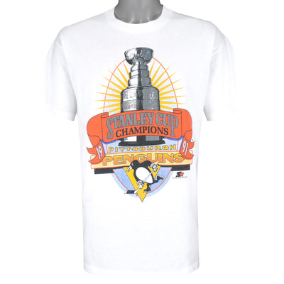 NHL (Hanes) - Pittsburgh Penguins Champs Single Stitch T-Shirt 1991 Large