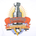 NHL (Hanes) - Pittsburgh Penguins Champs Single Stitch T-Shirt 1991 Large Vintage Retro Hockey