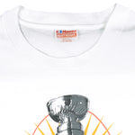 NHL (Hanes) - Pittsburgh Penguins Champs Single Stitch T-Shirt 1991 Large Vintage Retro Hockey