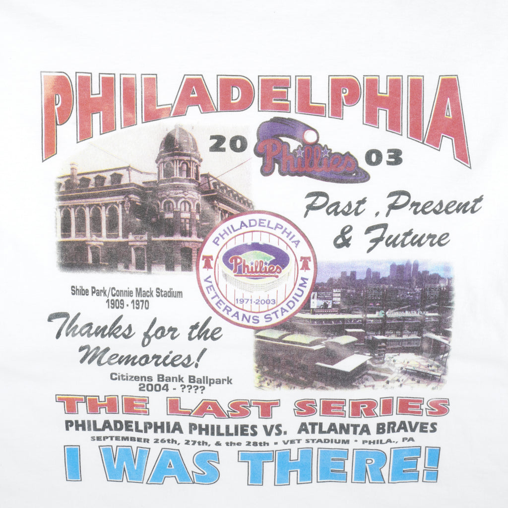 MLB - Philadelphia Veterans Stadium T-Shirt 2003 X-Large Vintage Retro Baseball