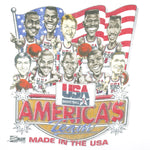 NBA (Salem) - USA Dream Team Basketball Caricature T-Shirt 1991 Medium Vintage Retro Basketball