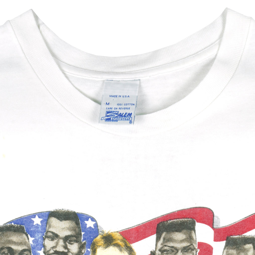 NBA (Salem) - USA Dream Team Basketball Caricature T-Shirt 1991 Medium Vintage Retro Basketball