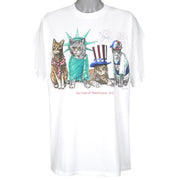 Vintage (Prints of Tails) - The Cats of Washington DC T-Shirt 1990s 2X-Large Vintage Retro