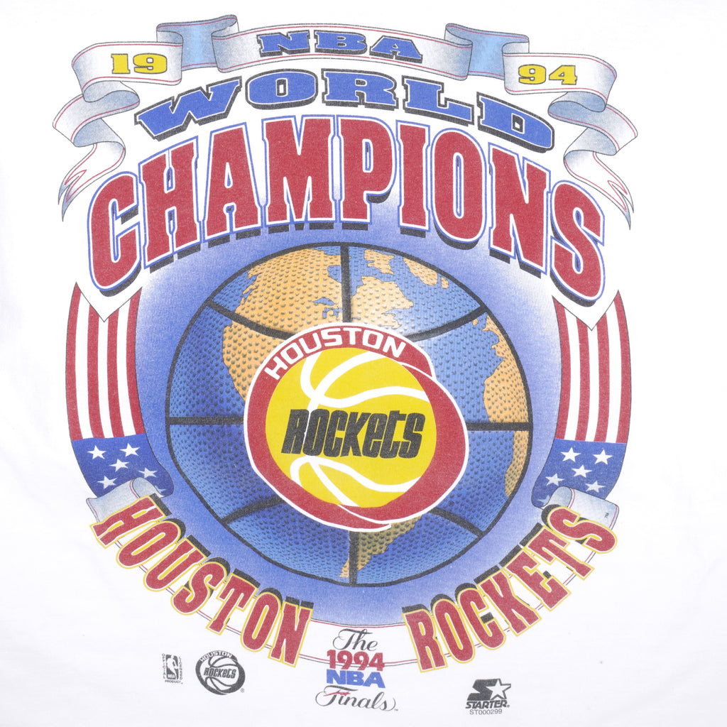 NBA (Gildan) - Houston Rockets World Champs T-Shirt 1994 X-Large Vintage Retro Basketball