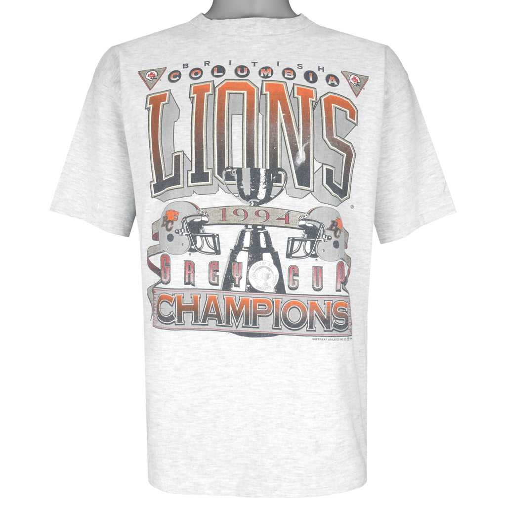 CFL (Softwear) - BC Lions Grey Cup Champions T-Shirt 1994 Medium Vintage Retro Football