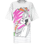 Looney Tunes - Bugs Bunny Stripes Single Stitch T-Shirt 1994 3X-Large