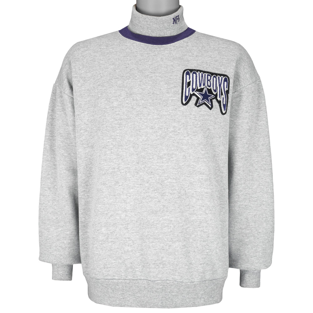 NFL (Majestic) - Dallas Cowboys Turtleneck Sweatshirt 1990s X-Large Vintage Retro Football