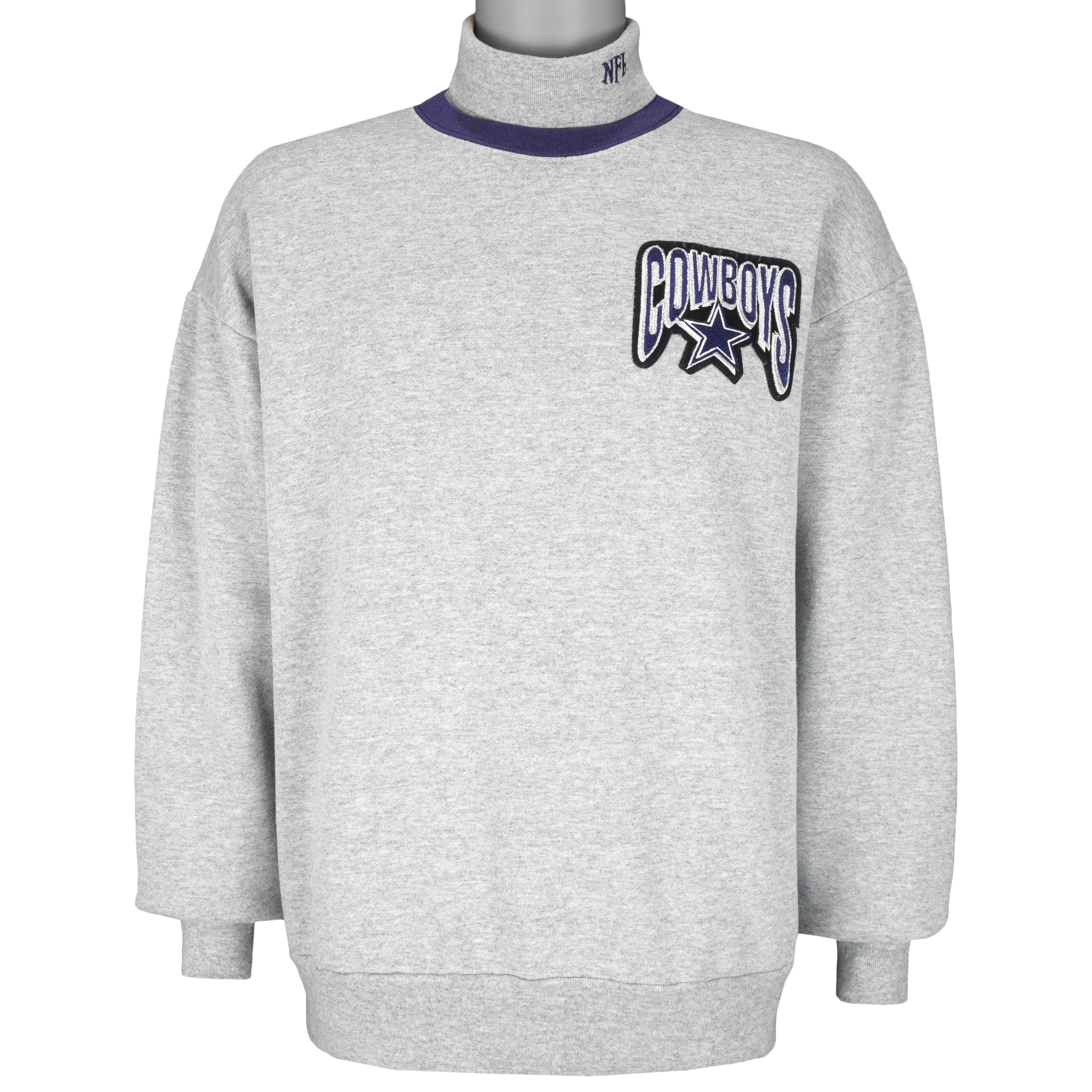 NFL (Majestic) - Dallas Cowboys Turtleneck Sweatshirt 1990s X-Large Vintage Retro Football