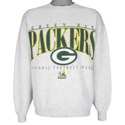 NFL - Green Bay Packers Big Logo Crew Neck Sweatshirt 1990s Large Vintage Retro Football