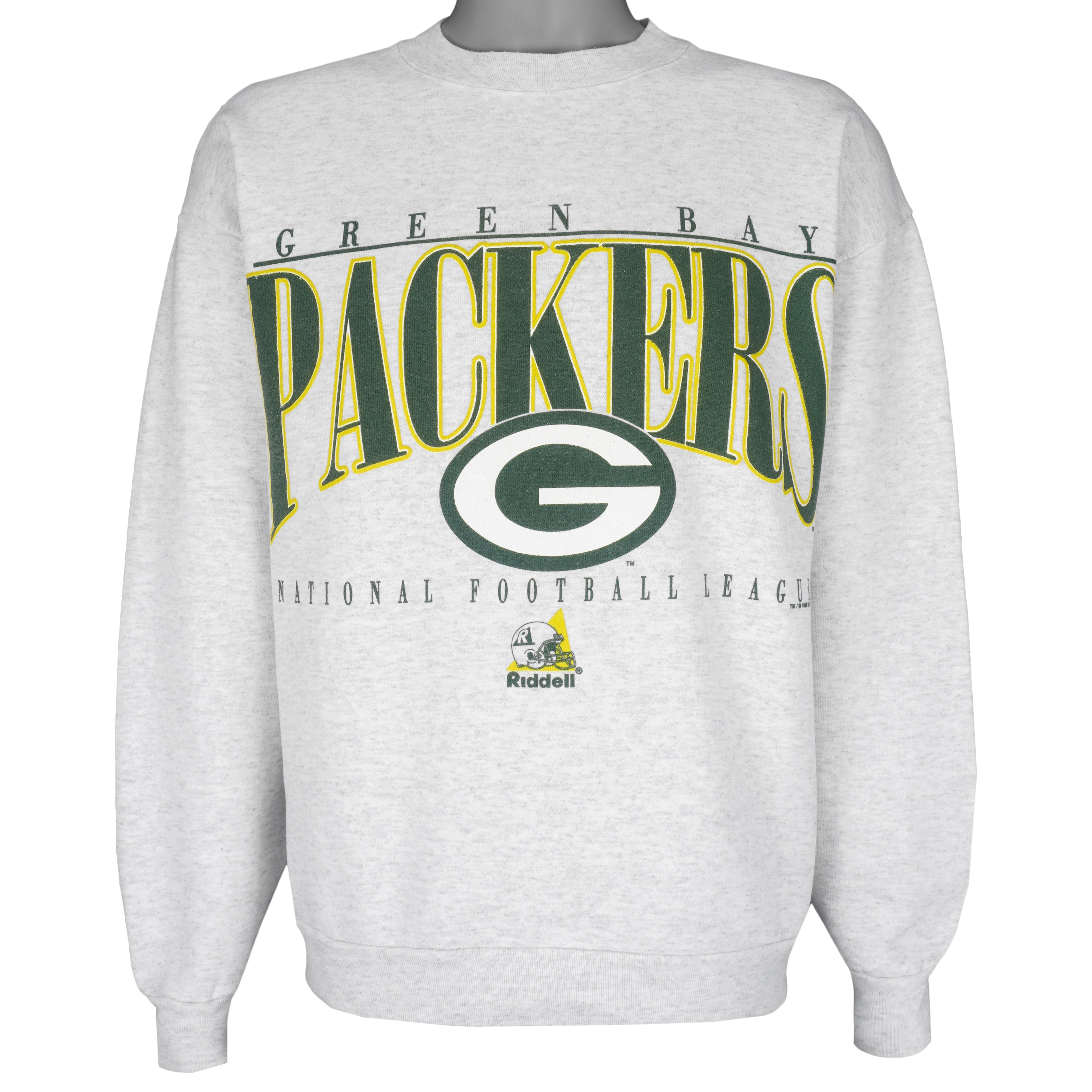 NFL - Green Bay Packers Big Logo Crew Neck Sweatshirt 1990s Large Vintage Retro Football
