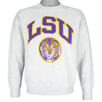 NCAA - LSU Tigers Big Logo Crew Neck Sweatshirt 1990s Medium Vintage Retro College