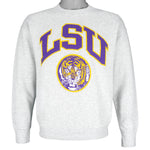 NCAA - LSU Tigers Big Logo Crew Neck Sweatshirt 1990s Medium Vintage Retro College