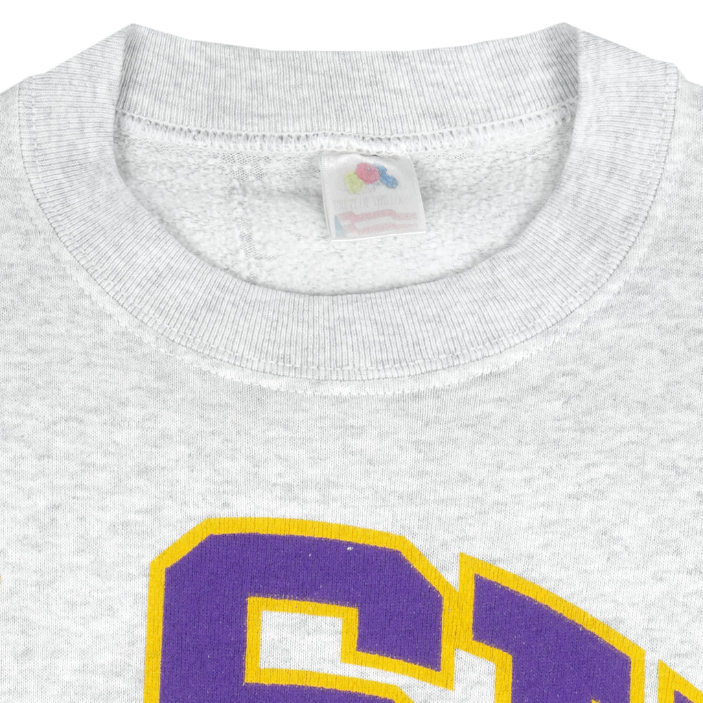 NCAA - LSU Tigers Big Logo Crew Neck Sweatshirt 1990s Medium Vintage Retro College