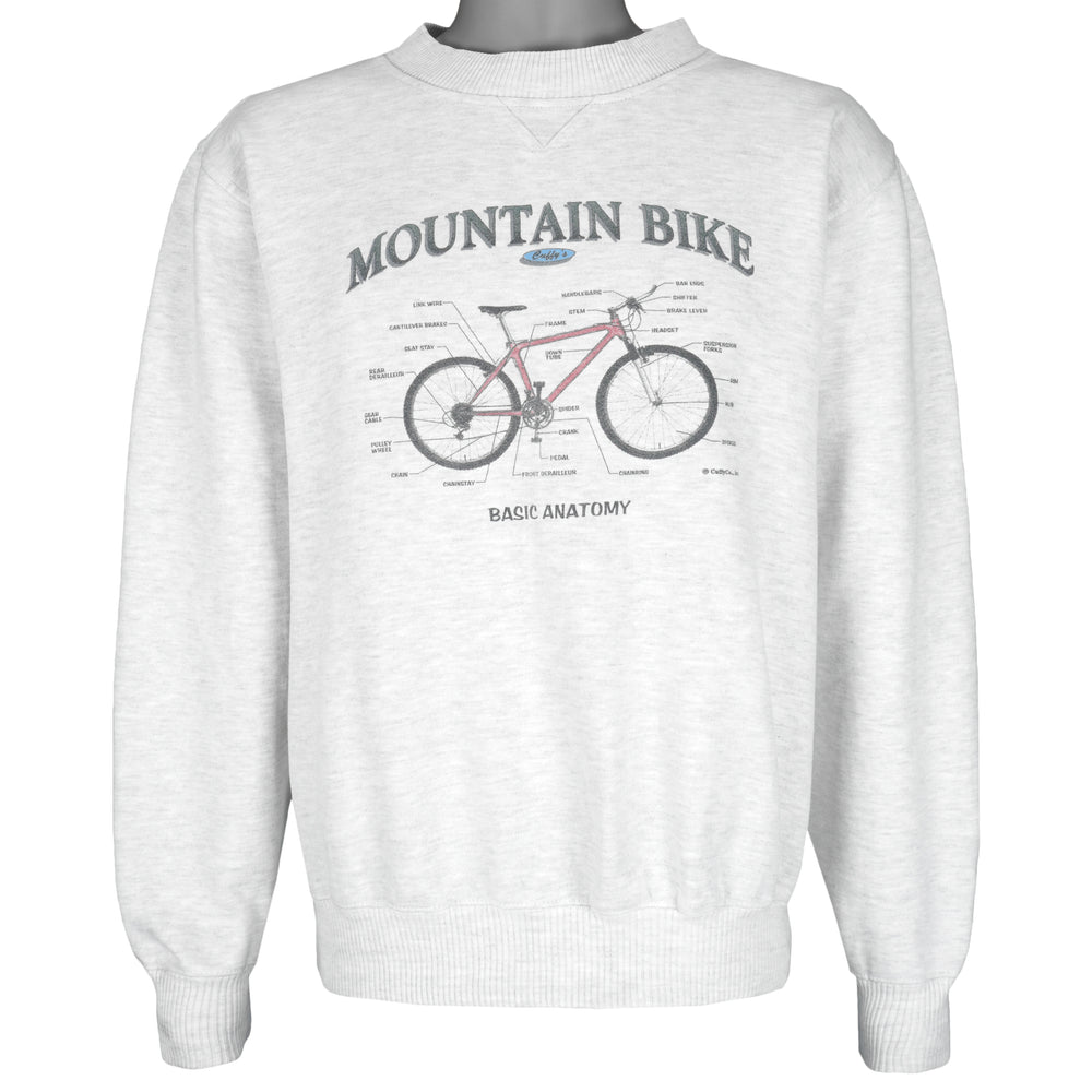 Vintage (Cuffy's) - Mountain Biking Basic Anatomy Craw Neck Sweatshirt 1990s Large Vintage Retro