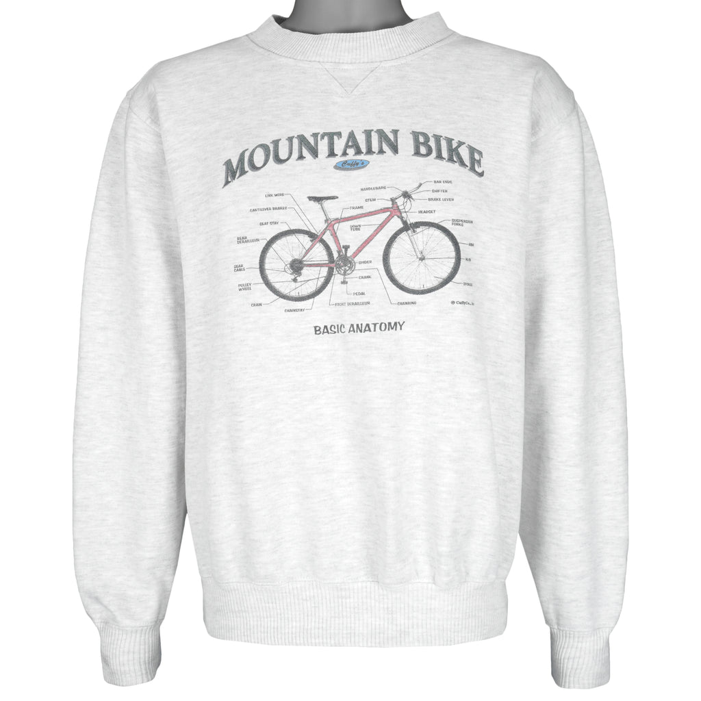 Vintage (Cuffy's) - Mountain Biking Basic Anatomy Craw Neck Sweatshirt 1990s Large Vintage Retro