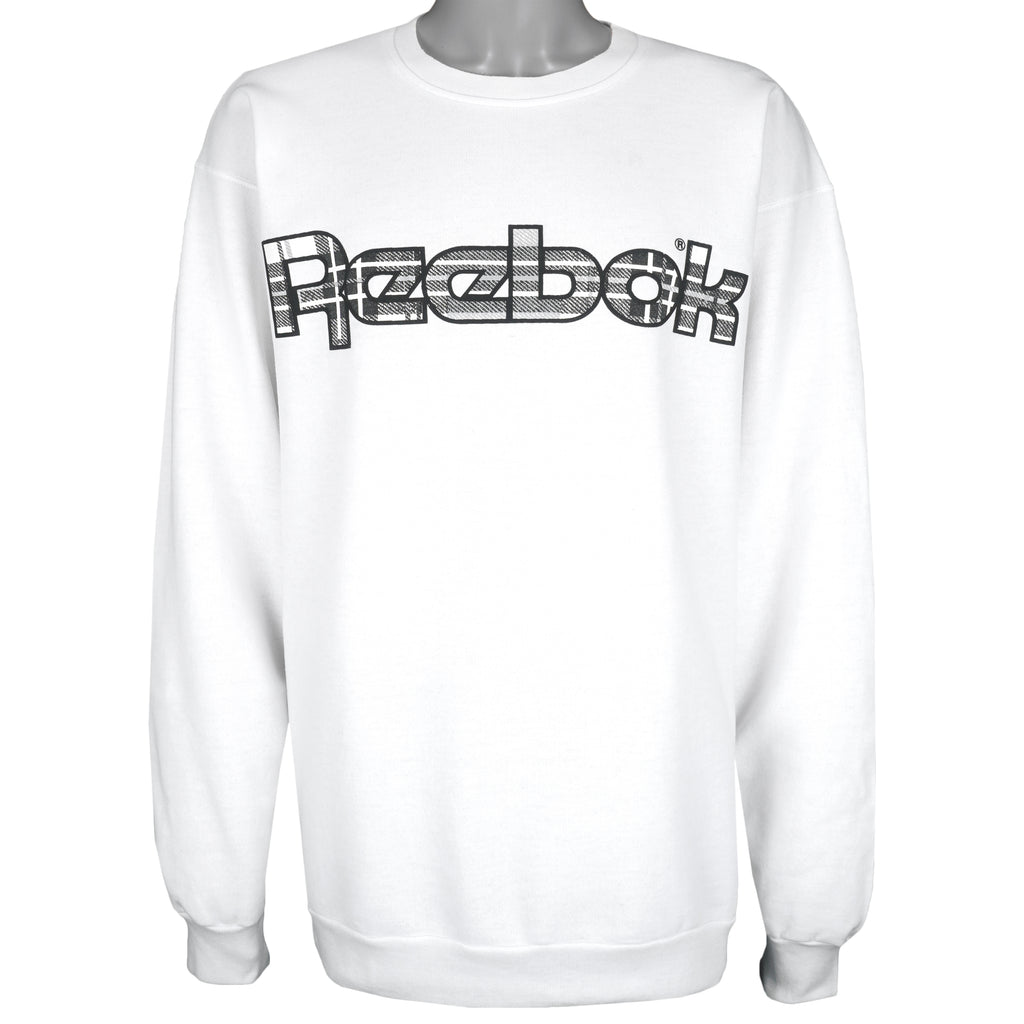 Reebok - White Classic Crew Neck Sweatshirt 1990s Large Vintage Retro