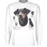 Vintage (Hanes) - Doberman Pinscher Dog Info Stat Sweatshirt 1990s Medium