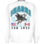 NHL (Tultex) - San Jose Sharks Crew Neck Sweatshirt 1992 X-Large