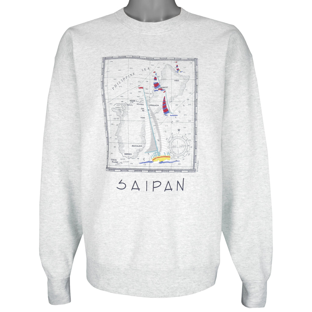 Vintage - Saipan Pacific Ocean Crew Neck Sweatshirt 1990s Large Vintage Retro