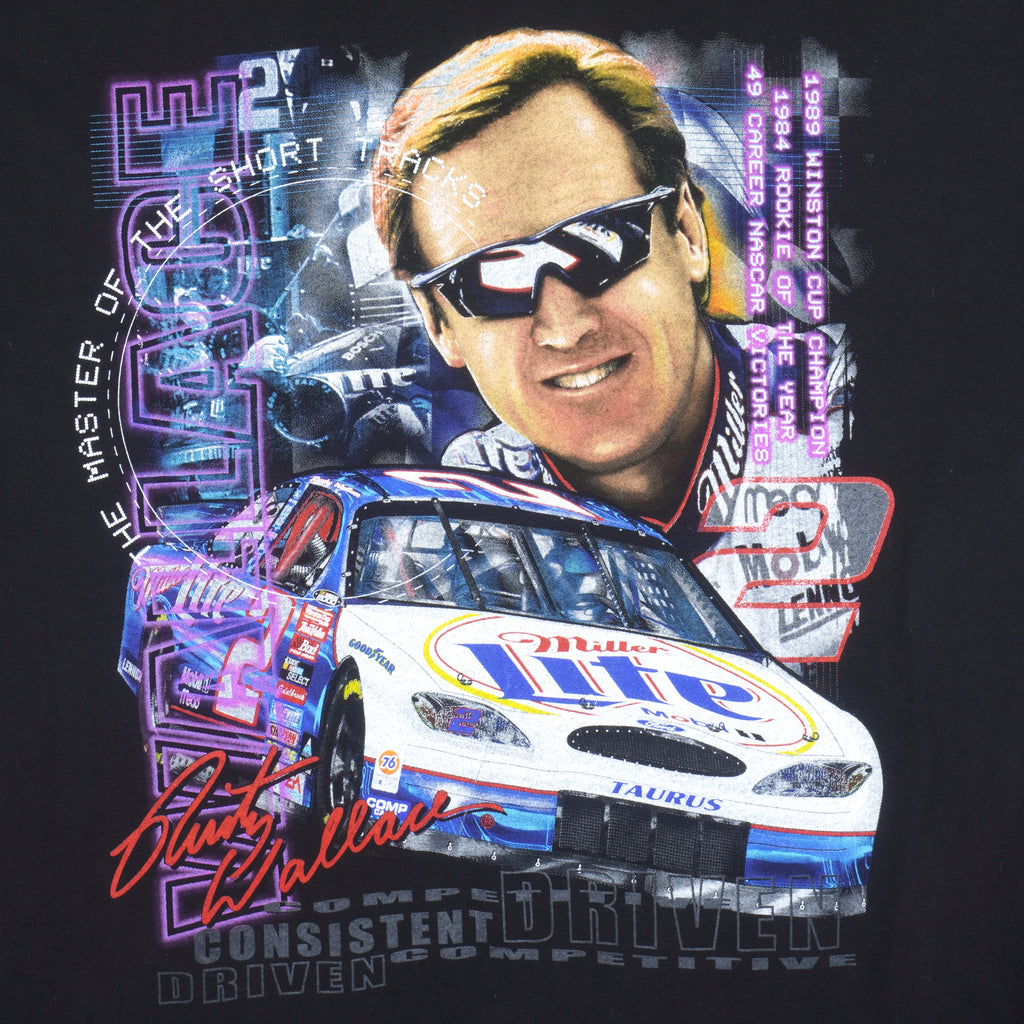 NASCAR (Chase) - Rusty Wallace Miller T-Shirt 1990s Large Vintage Retro