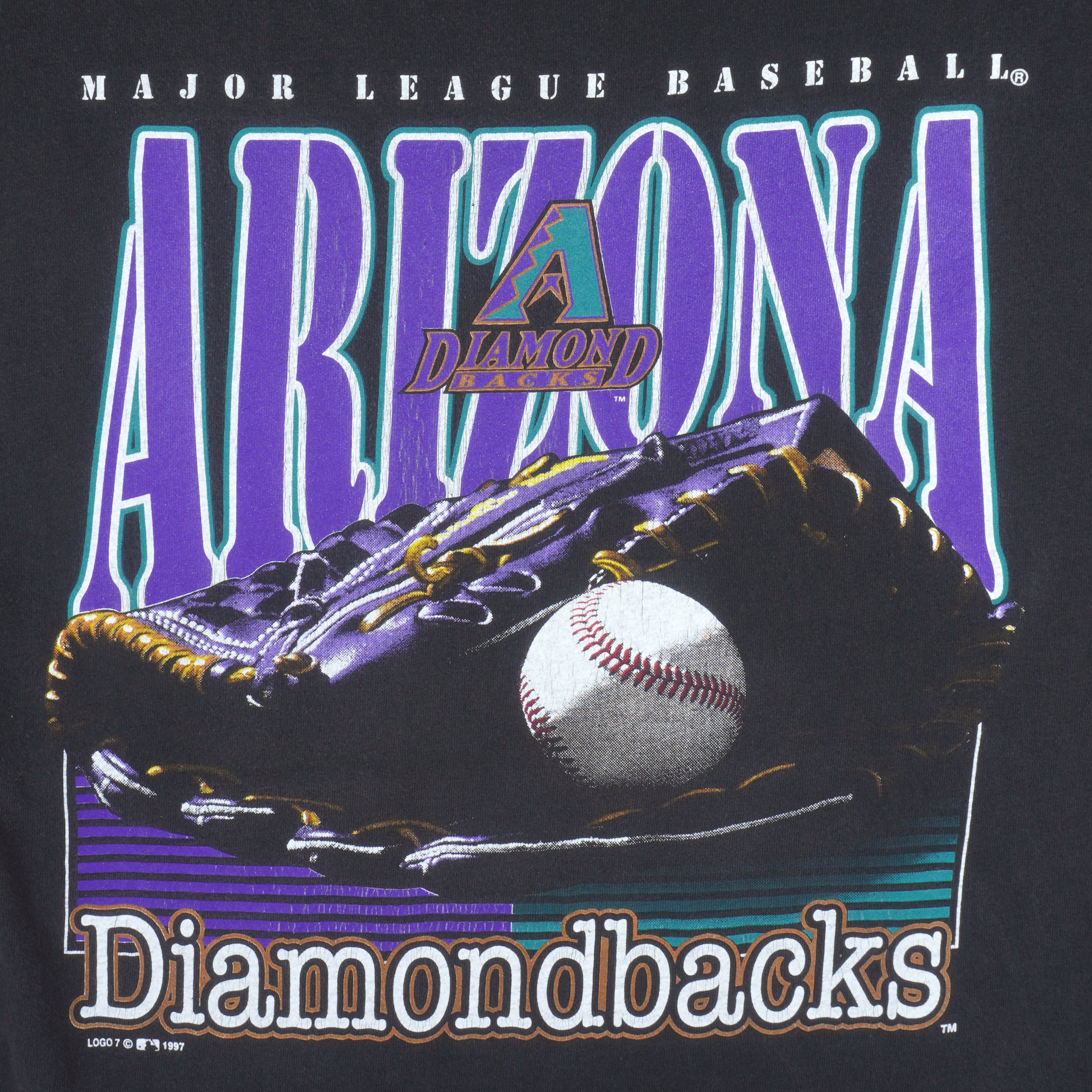 MLB (Logo 7) - Arizona Diamondbacks Big Logo T-Shirt 1997 X-Large Vintage Retro Baseball