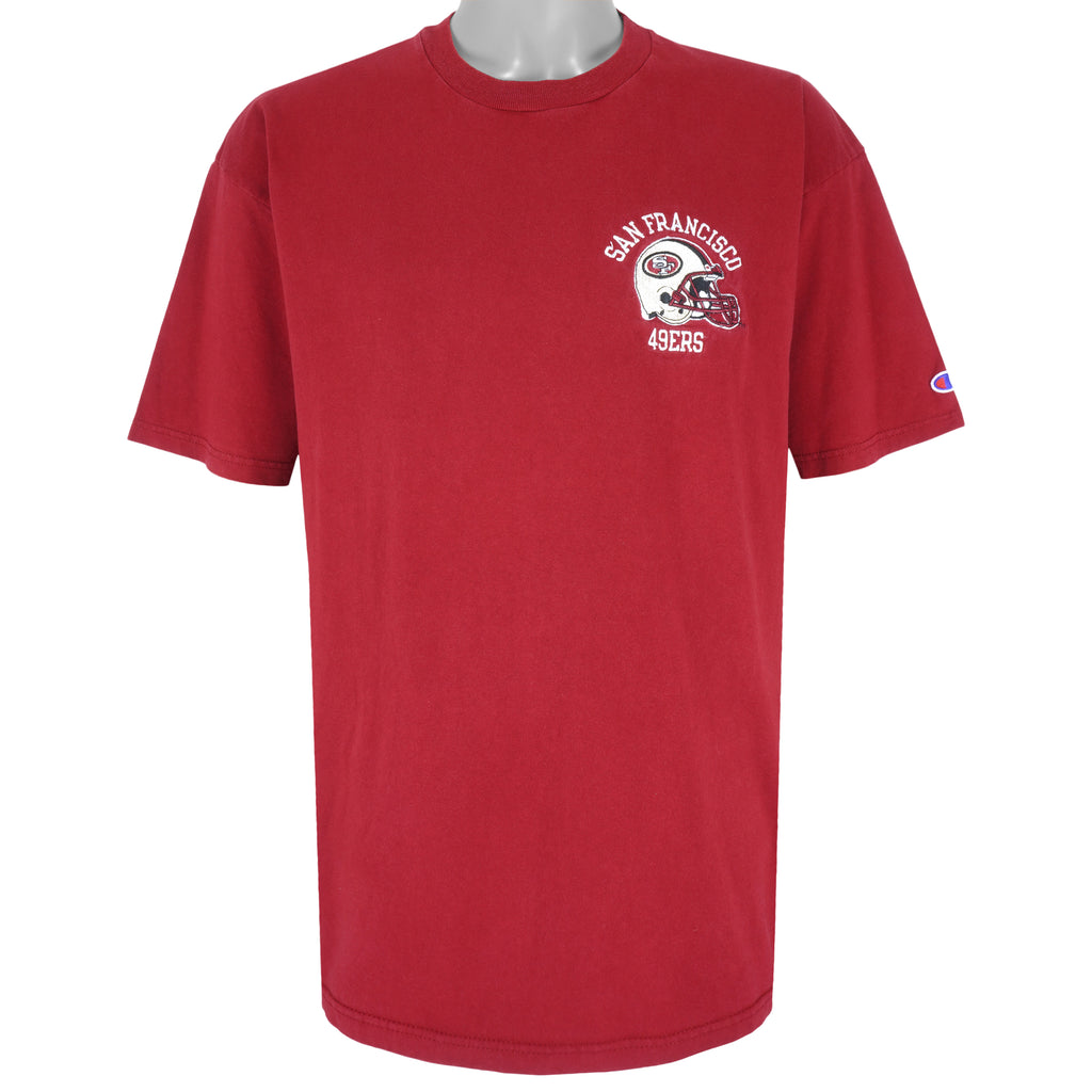 Champion - San Francisco 49ers Embroidered T-Shirt 1990s X-Large Vintage Retro Football