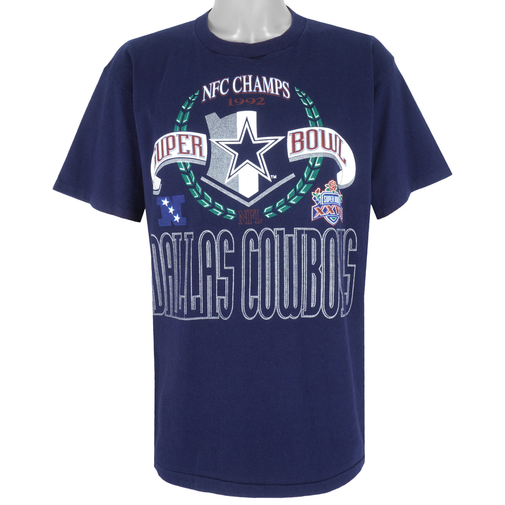 NFL - Dallas Cowboys Super Bowl 28th Single Stitch T-Shirt 1992 X-Large Vintage Retro Football