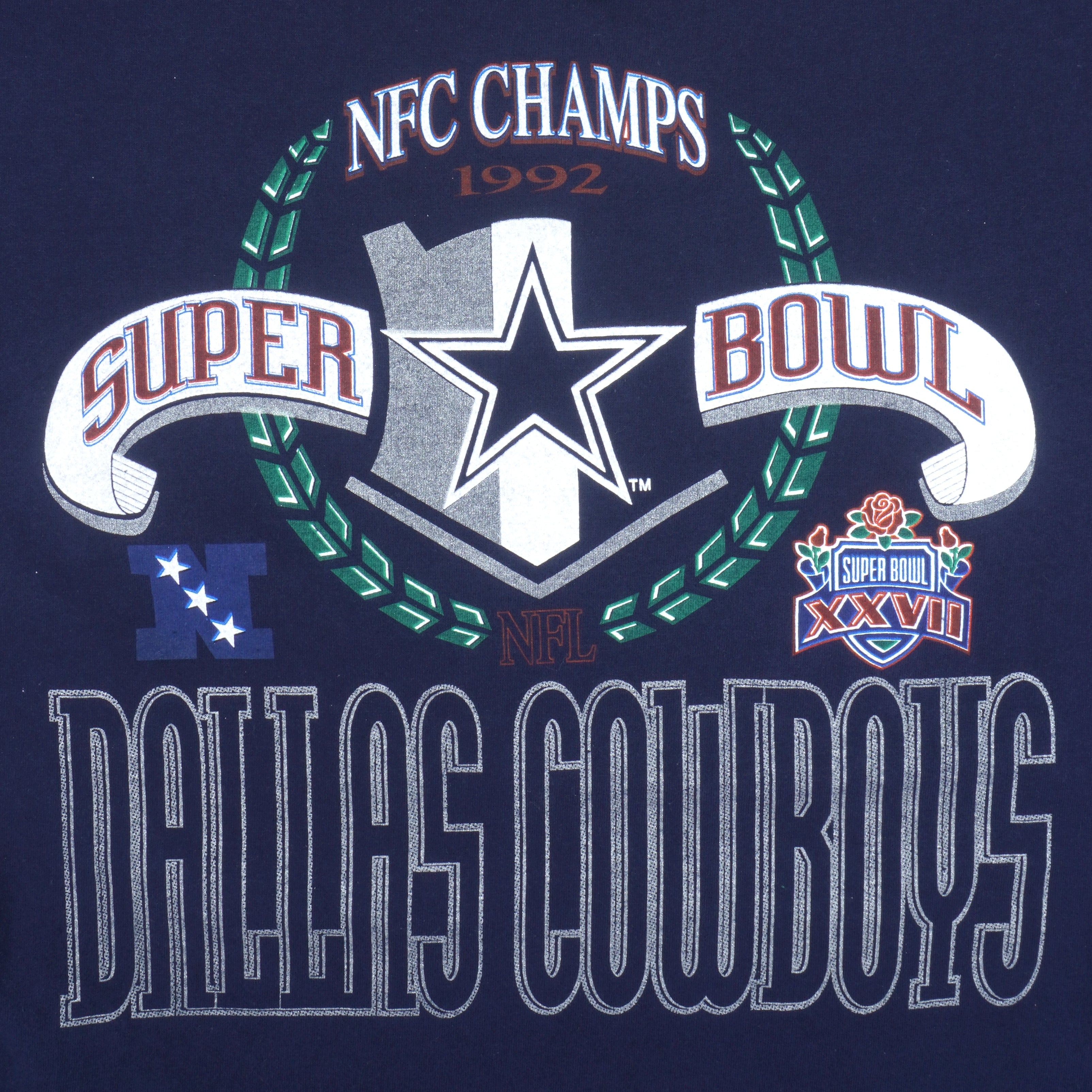 NFL - Dallas Cowboys Super Bowl 28th Single Stitch T-Shirt 1992 X-Large Vintage Retro Football