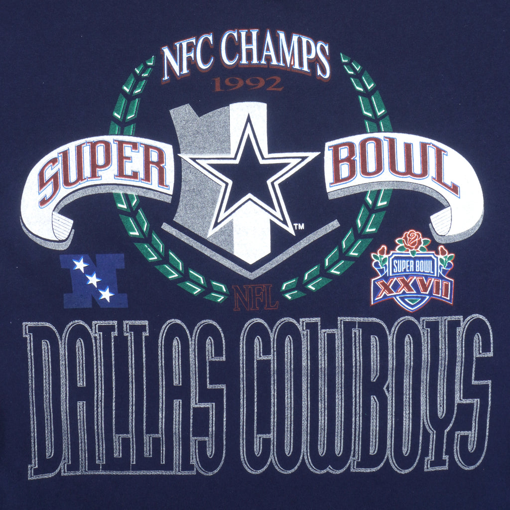 NFL - Dallas Cowboys Super Bowl 28th Single Stitch T-Shirt 1992 X-Large Vintage Retro Football